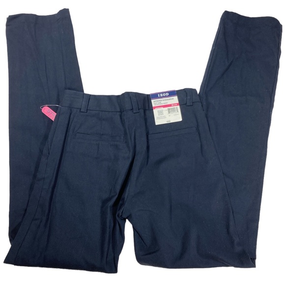 Izod Approved Schoolwear Girls Sz 14 Slim Trouser Pants Navy Blue - Picture 3 of 5